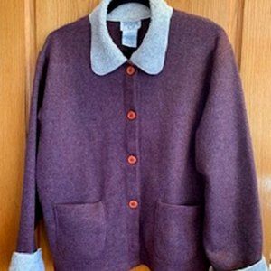 Vintage Cervelle Burgundy Sweater Cardigan Imported Sz: L